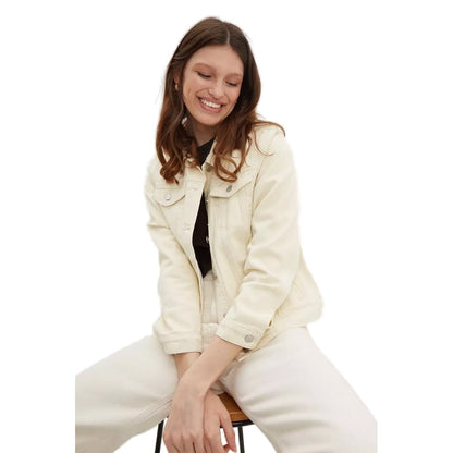 Ecru - Front - Dorothy Perkins Womens-Ladies Tall Denim Jacket