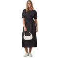 Monochrome - Front - Dorothy Perkins Womens-Ladies Spotted Shirred Waist Midi Dress