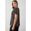 Monochrome - Back - Dorothy Perkins Womens-Ladies Spotted Roll Sleeve Blouse