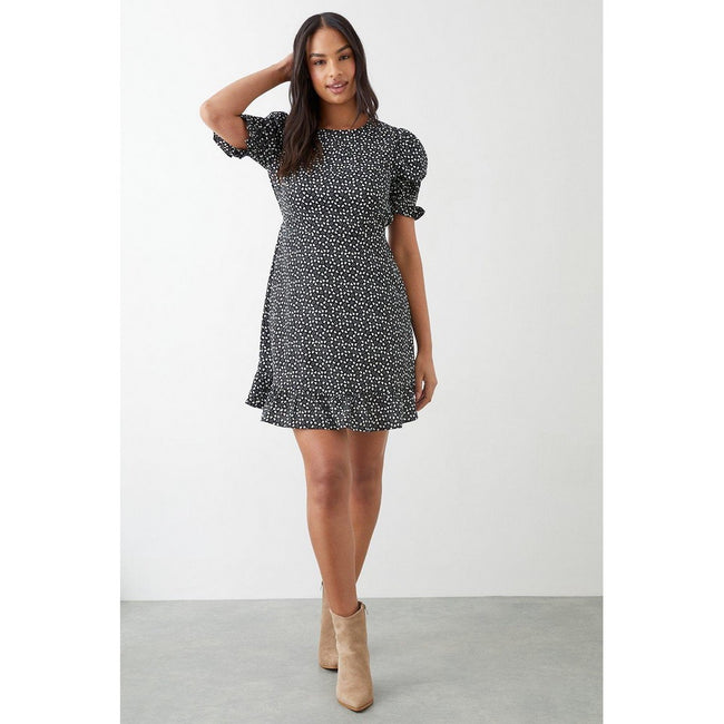 Dorothy Perkins Womens Ladies Heart Ruffle Hem Flared Mini Dress Discounts on great Brands