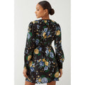 Black - Back - Dorothy Perkins Womens-Ladies Floral Lace Detail Mini Dress