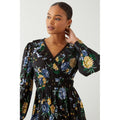 Black - Side - Dorothy Perkins Womens-Ladies Floral Lace Detail Mini Dress
