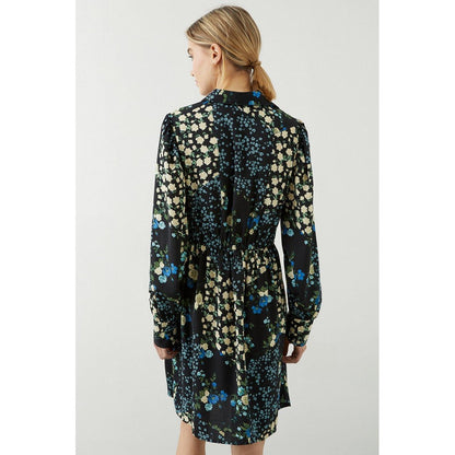 Black - Back - Dorothy Perkins Womens-Ladies Floral Front Tie Shirt Dress