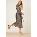 Bronze - Pack Shot - Dorothy Perkins Womens-Ladies Sequin Belt Wrap Midi Dress