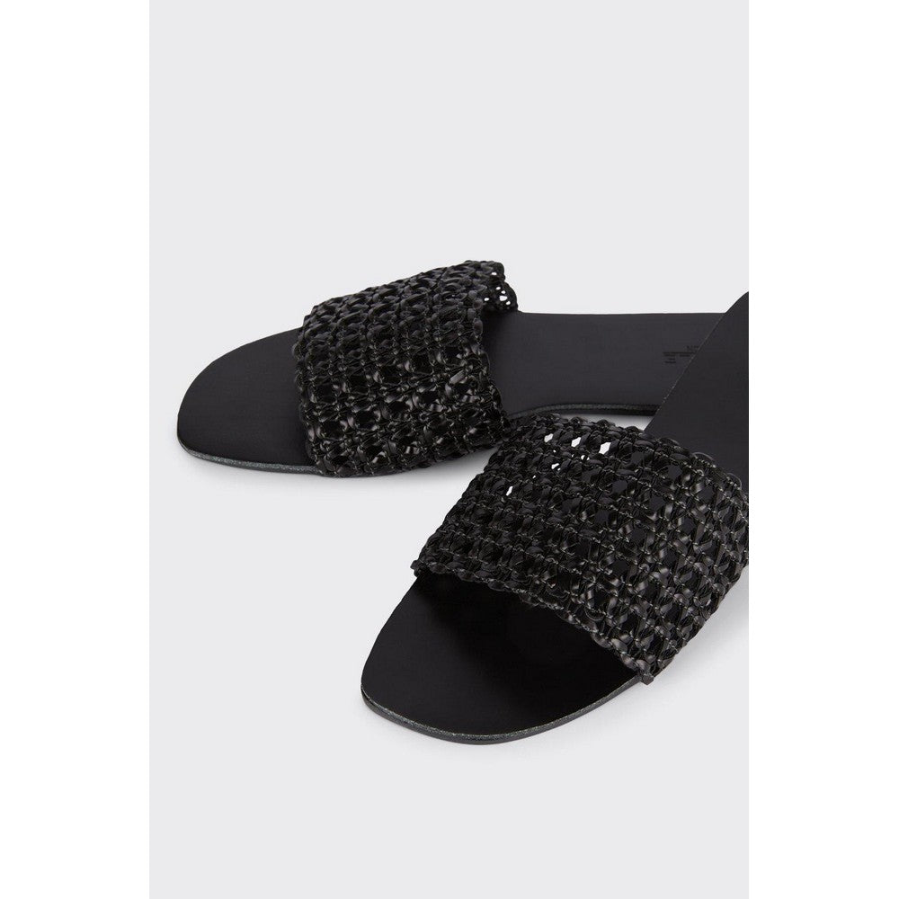 Black - Back - Dorothy Perkins Womens-Ladies Faith Aluna Woven Sandals