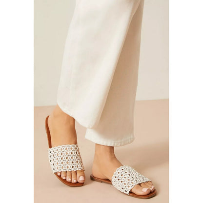 White - Lifestyle - Dorothy Perkins Womens-Ladies Faith Aluna Woven Sandals