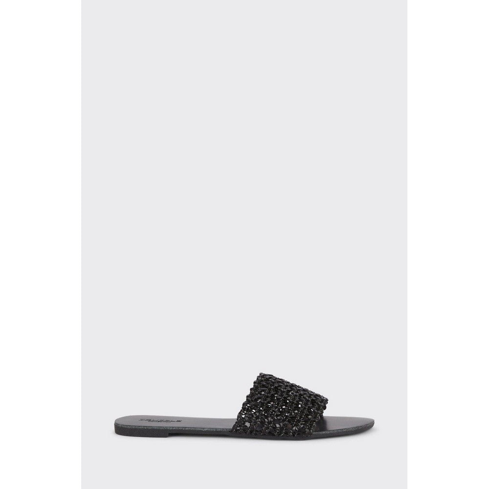 Black - Side - Dorothy Perkins Womens-Ladies Faith Aluna Woven Sandals