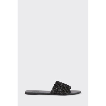 Black - Side - Dorothy Perkins Womens-Ladies Faith Aluna Woven Sandals
