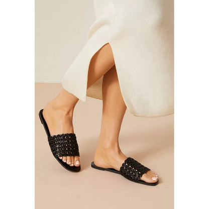 Black - Lifestyle - Dorothy Perkins Womens-Ladies Faith Aluna Woven Sandals
