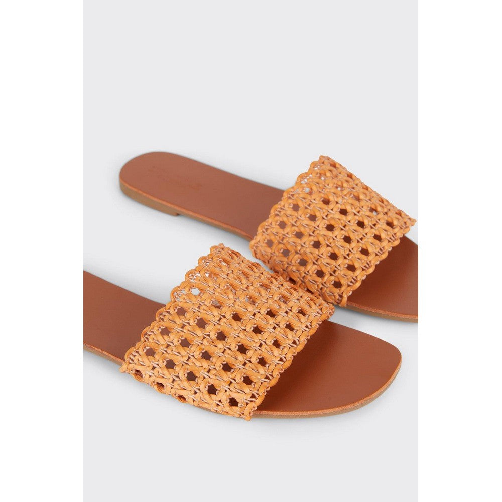 Tan - Back - Dorothy Perkins Womens-Ladies Faith Aluna Woven Sandals