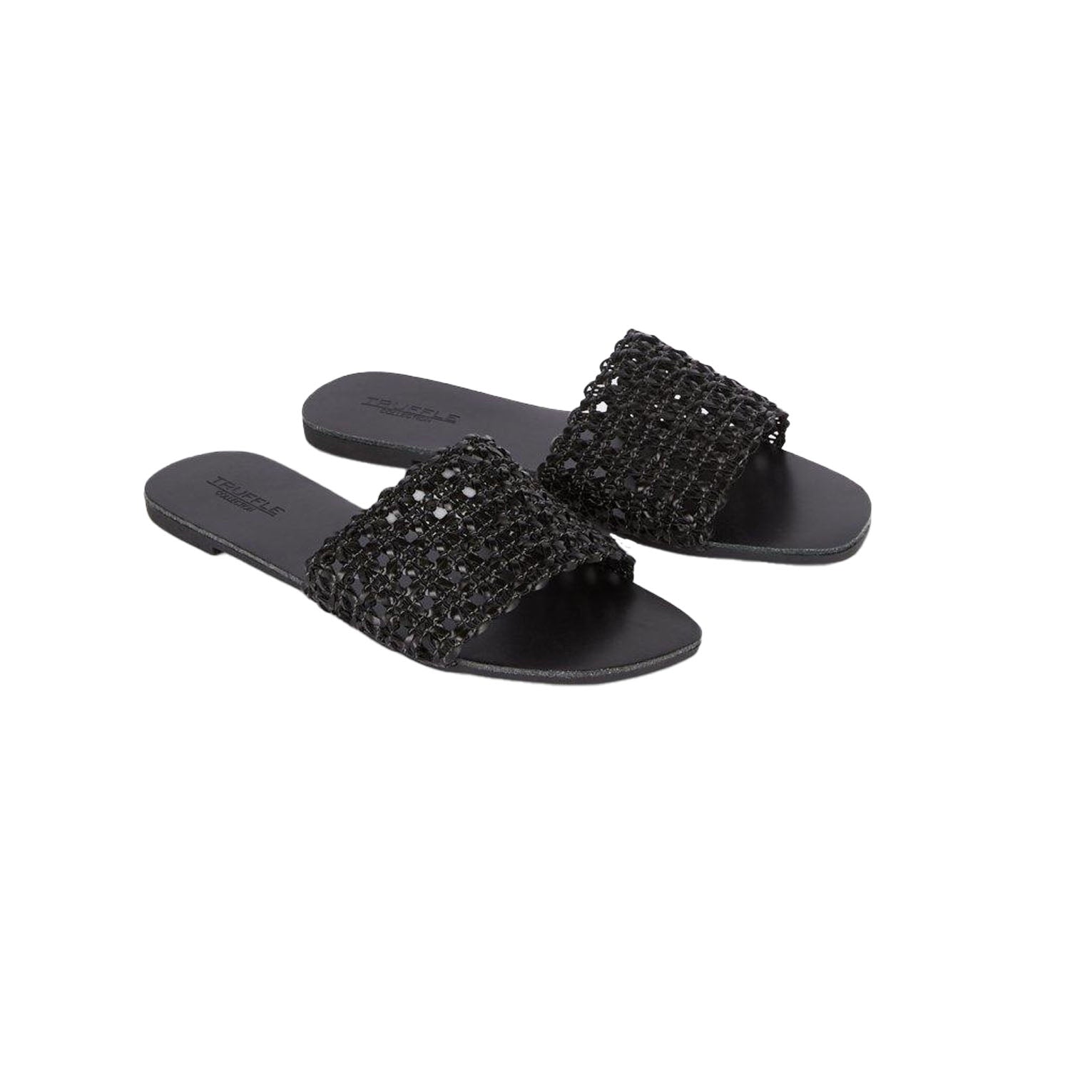 Black - Front - Dorothy Perkins Womens-Ladies Faith Aluna Woven Sandals