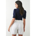 Ivory - Back - Dorothy Perkins Womens-Ladies Scalloped Waist Tie Casual Shorts