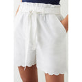 Ivory - Side - Dorothy Perkins Womens-Ladies Scalloped Waist Tie Casual Shorts