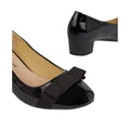 Black - Side - Good For The Sole Womens-Ladies Cici Bow Block Heel Court Shoes