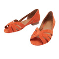Orange - Front - Principles Womens-Ladies Barb Cut Out Leather Wide Sandals