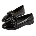 True Black - Front - Dorothy Perkins Womens-Ladies Leila Chain Patent PU Loafers