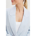 Pale Blue - Side - Dorothy Perkins Womens-Ladies Linen Boyfriend Jacket