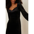 Black - Side - Dorothy Perkins Womens-Ladies Velvet Sweetheart Mini Dress