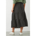Monochrome - Back - Dorothy Perkins Womens-Ladies Spotted Tiered Midi Skirt