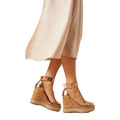 Rose Gold - Side - Faith Womens-Ladies Madison High Wedge Sandals