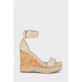 Cream - Back - Faith Womens-Ladies Madison High Wedge Sandals