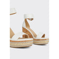 White - Side - Faith Womens-Ladies Madison High Wedge Sandals