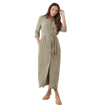 Sage - Front - Dorothy Perkins Womens-Ladies Tall Shirt Dress