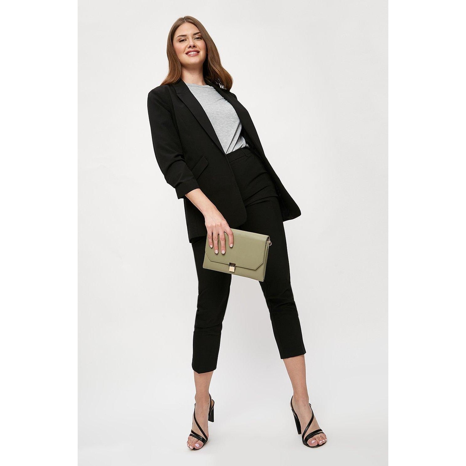 Black - Lifestyle - Dorothy Perkins Womens-Ladies Ruched Tall Blazer