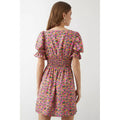 Multicoloured - Back - Dorothy Perkins Womens-Ladies Floral Button Detail Mini Dress