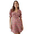 Multicoloured - Front - Dorothy Perkins Womens-Ladies Floral Button Detail Mini Dress