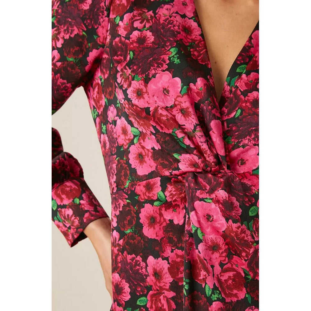 Pink - Lifestyle - Dorothy Perkins Womens-Ladies Floral Twisted Knot Front Midi Dress