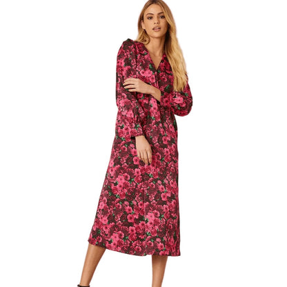 Pink - Front - Dorothy Perkins Womens-Ladies Floral Twisted Knot Front Midi Dress