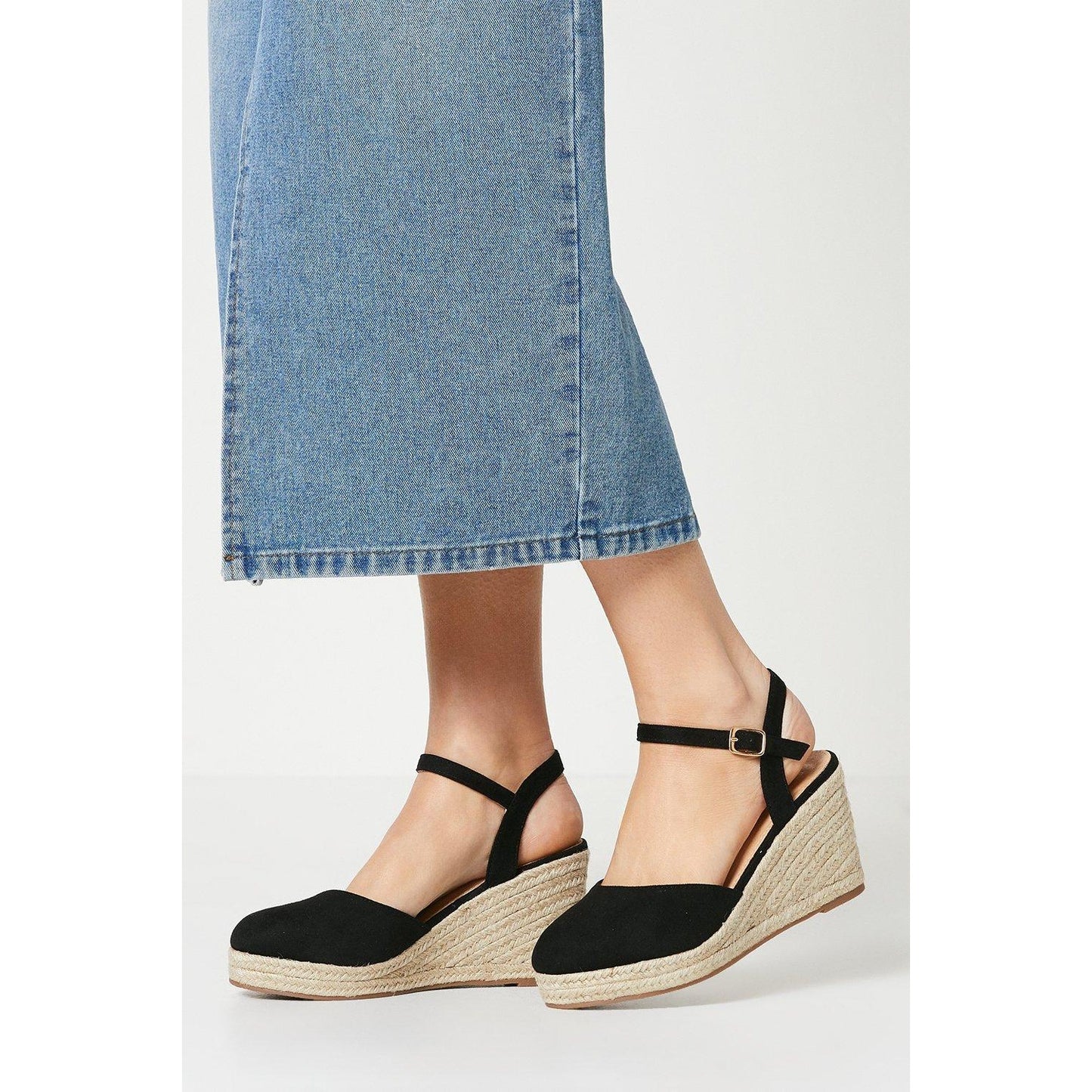 Natural Black - Front - Dorothy Perkins Womens-Ladies Rumor Closed Toe Wedges
