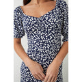 Navy - Side - Dorothy Perkins Womens-Ladies Spotted Sweetheart Tall Midi Dress