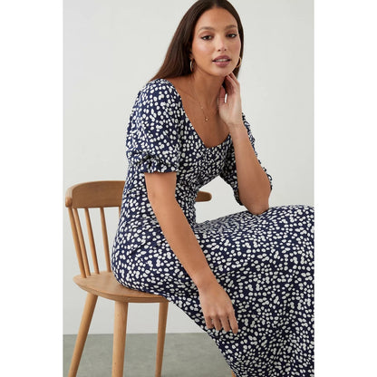 Navy - Lifestyle - Dorothy Perkins Womens-Ladies Spotted Sweetheart Tall Midi Dress