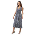 Navy - Pack Shot - Dorothy Perkins Womens-Ladies Spotted Front Tie Petite Sleeveless Midi Dress