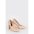 Blush - Side - Dorothy Perkins Womens-Ladies Delma Gloss Slim Heel Wide Court Shoes