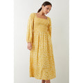 Yellow - Side - Dorothy Perkins Womens-Ladies Ditsy Print Shirred Bodice Midi Dress
