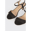 Black - Side - Good For The Sole Womens-Ladies Thora Extra Wide Heeled Sandals