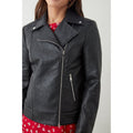 Black - Lifestyle - Dorothy Perkins Womens-Ladies Faux Leather Tall Biker Jacket