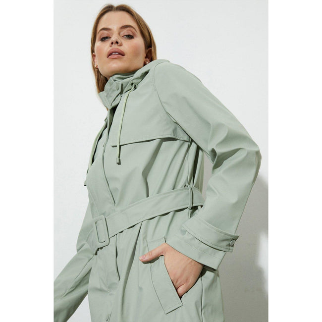 Dorothy Perkins Womens Ladies Belted Hooded Raincoat Discounts on great Brands
