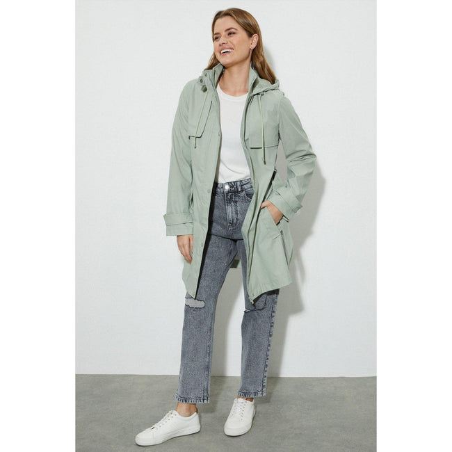 Dorothy Perkins Womens Ladies Belted Hooded Raincoat Discounts