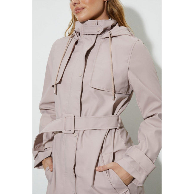 Dorothy Perkins Womens Ladies Belted Hooded Raincoat Discounts on great Brands