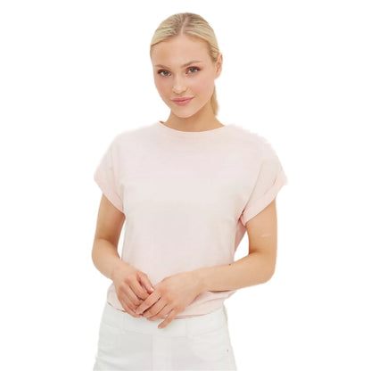 Blush - Front - Dorothy Perkins Womens-Ladies Cotton Crew Neck Petite T-Shirt