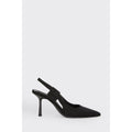Black - Side - Dorothy Perkins Womens-Ladies Bethan Satin Sling Back Court Shoes