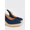 Navy - Side - Dorothy Perkins Womens-Ladies Riya Sling Back Wide Wedge