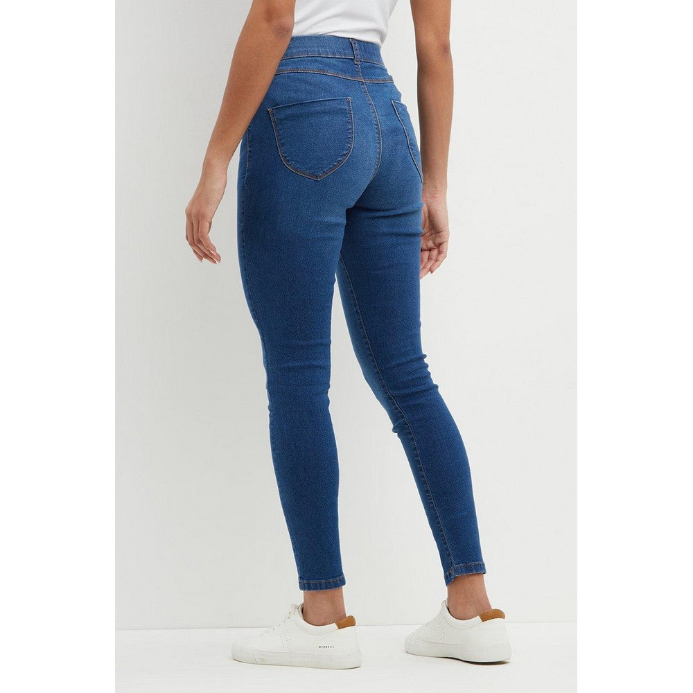 Mid Blue - Back - Dorothy Perkins Womens-Ladies Eden Skinny Jeggings