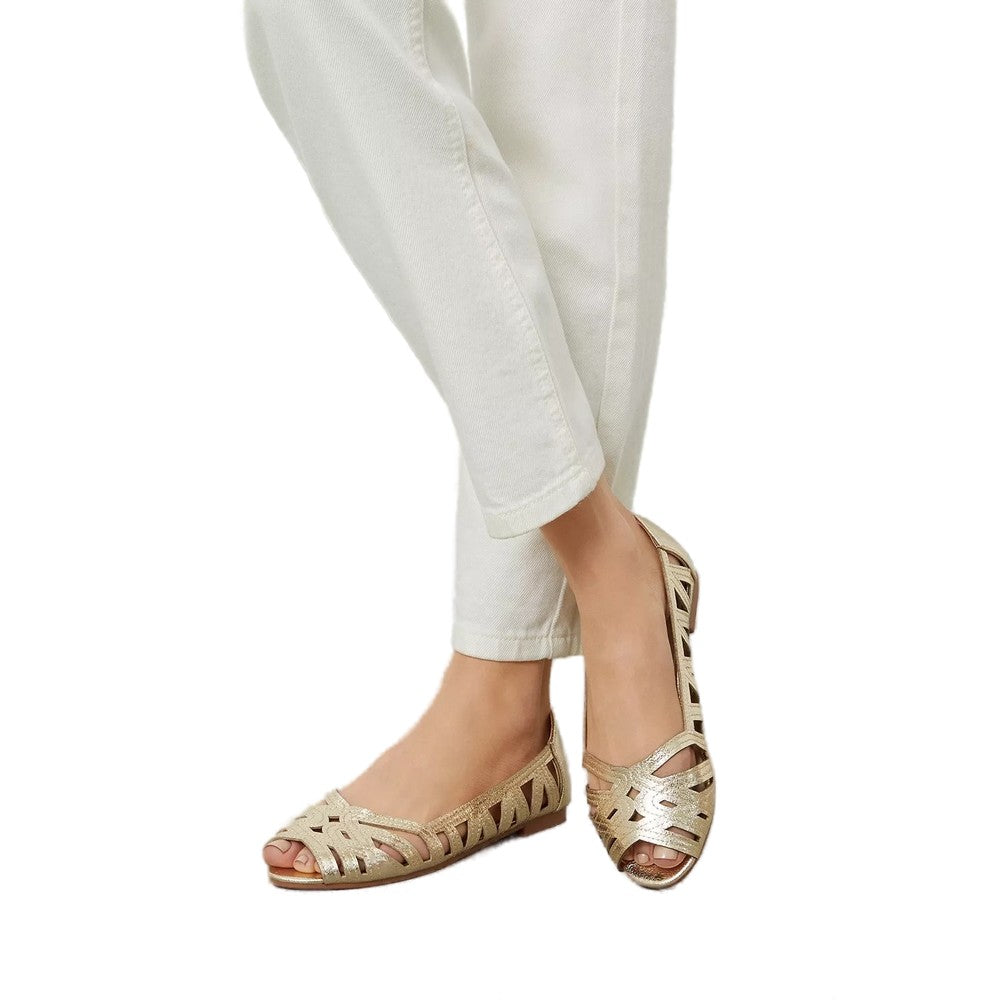 Gold - Side - Dorothy Perkins Womens-Ladies Prim Peep Toe Pumps