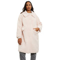 Pink - Front - Dorothy Perkins Womens-Ladies Teddy Collared Longline Coat