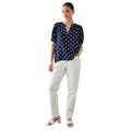 Navy - Front - Dorothy Perkins Womens-Ladies Spotted Overhead Petite Puffed Shirt